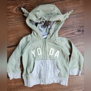 Baby Gap green Yoda zip up sweatshirt sz 12-18 month